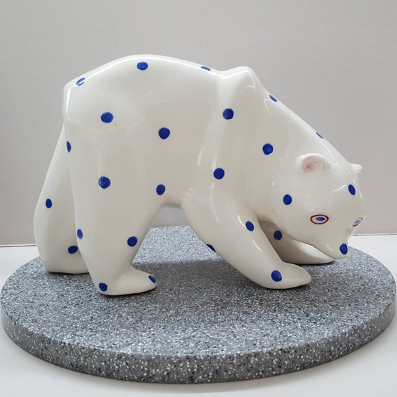 50's Plichta Weymss Bovey Blue Spotted Polar Bear - Picture 1 of 4